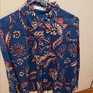 Mango button down blouse